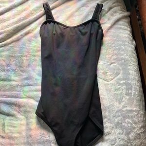 Baltogs Black Tank Leotard w/ Lace Back & Straps